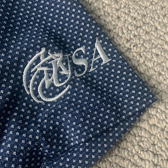 Fennec Mens Polo Shirt Size Large Blue Embroidered Short Sleeves Golf Pullover - Picture 3 of 11